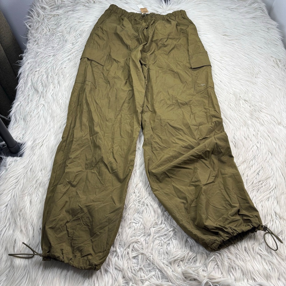 NWT Victoria's Secret PINK Women's S Olive Green Cargo Parachute Pant Baggy